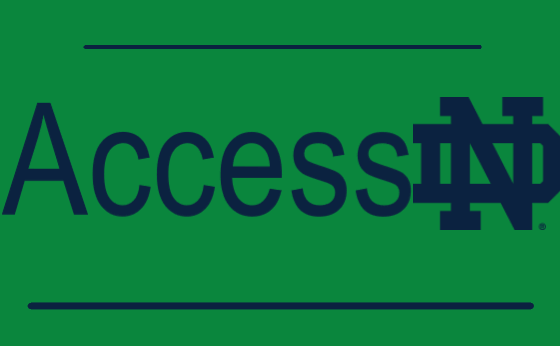AccessND logo with blue text on a green background